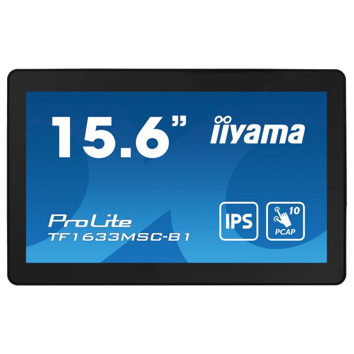 IIYAMA TF1633MSC-B1 39.5cm (15.6") Full HD IPS Pantalla Táctil 10 Puntos 1920x1080 450cd/m² 5ms 16:9 HDMI+DP Negro 1