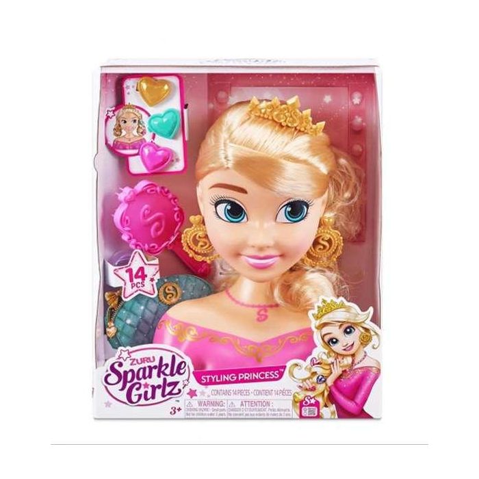 Busto sparkle con 14 accesorios para peinar, 23cm Busto sparkle con 14 accesorios para peinar, 23cm
