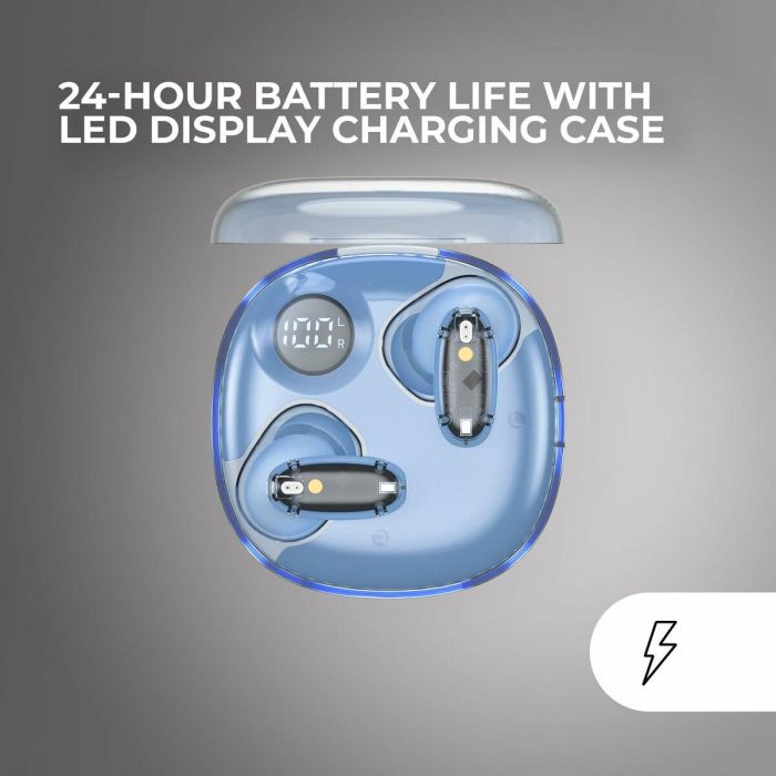 Mars Gaming MHIB2BL Auriculares Inalámbricos Bluetooth 5.4 Intraurales Azules con Micrófono, Estuche de Carga con Pantalla y 24h Autonomía 2