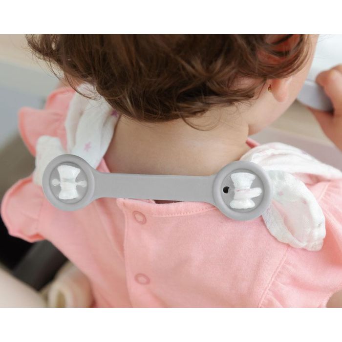 KioKids Sujeta Baberos para Servilletas Muselinas Gris 2 Unidades Plástico Bebés +4 Meses KioKids Sujeta Baberos para Servilletas Muselinas Gris 2 Unidades Plástico Bebés +4 Meses