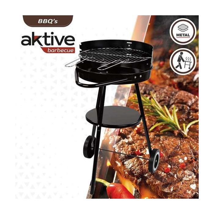 Barbacoa de Carbón con Ruedas Aktive Aluminio Metal esmaltado textileno 42 x 76,5 x 42 cm Negro 4 Barbacoa de Carbón con Ruedas Aktive Aluminio Metal esmaltado textileno 42 x 76,5 x 42 cm Negro 4