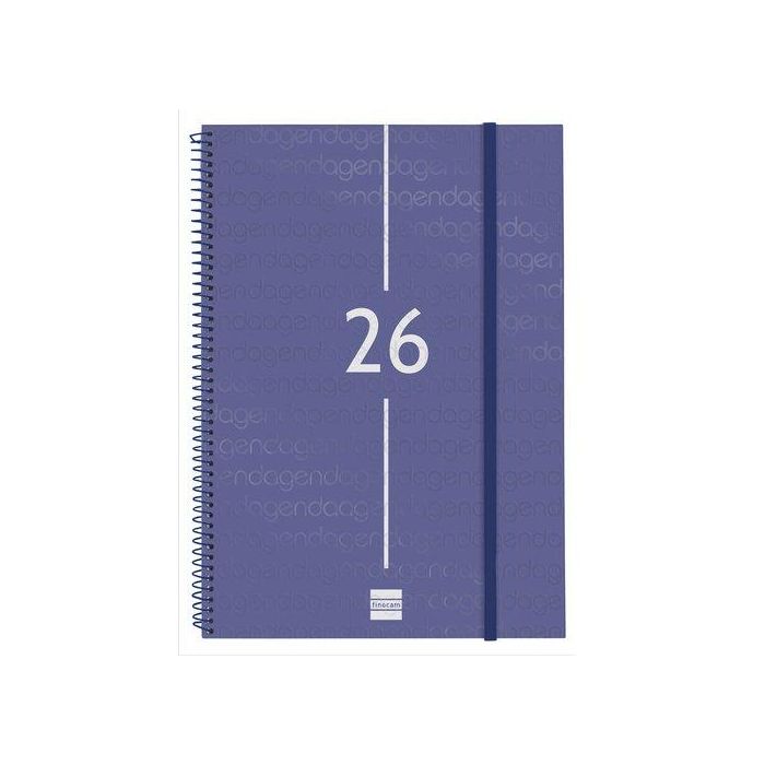 Agenda Anual (2026) Catalan Finocam Espiral Year Espiral Tapa Pp Con Goma E40 210X297 S/V Apais. Blau