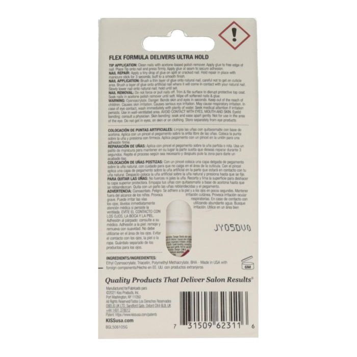 Red Kiss Adhesivo Profesional Uñas Secado Rápido, con Pincel Aplicador para Tips y Uñas Postizas