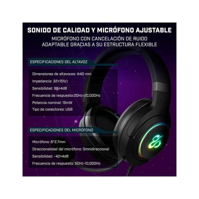 Auriculares con Micrófono Newskill NS-HS-SOBEK-71 Negro 9