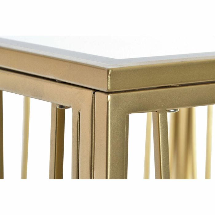 Mesa auxiliar DKD Home Decor Espejo Dorado Metal MDF (57 x 57 x 52 cm) 1