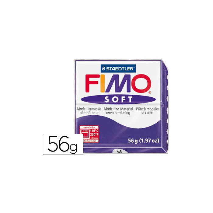 Staedtler Pasta Fimo Soft 57 gr Color Violeta Oscuro - Pasta de modelar blanda y suave, fácil de mezclar, colores brillantes. 0 Staedtler Pasta Fimo Soft 57 gr Color Violeta Oscuro - Pasta de modelar blanda y suave, fácil de mezclar, colores brillantes. 0