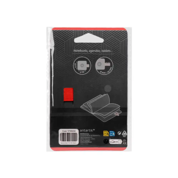 Antartik Portaboligrafos Autoadhesivo para Cuaderno Note con Elástico hasta 15mm Grosor, Negro y Rojo 2 Antartik Portaboligrafos Autoadhesivo para Cuaderno Note con Elástico hasta 15mm Grosor, Negro y Rojo 2