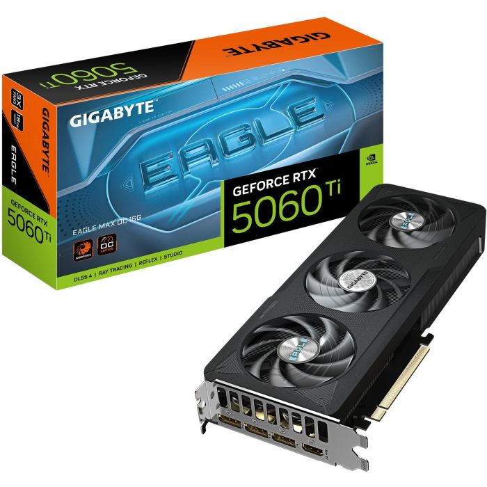 GIGABYTE GV-N506TEAGLEMAX OC-16GD GeForce RTX 5060 Ti EAGLE MAX OC Tarjeta Gráfica 16GB GDDR7, PCI-E 5.0, NVIDIA DLSS 4 0 GIGABYTE GV-N506TEAGLEMAX OC-16GD GeForce RTX 5060 Ti EAGLE MAX OC Tarjeta Gráfica 16GB GDDR7, PCI-E 5.0, NVIDIA DLSS 4 0