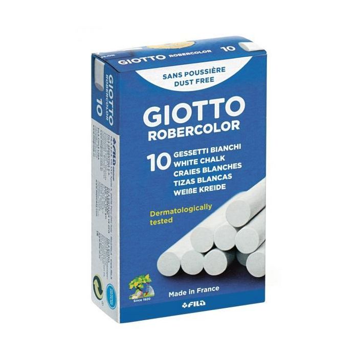Giotto Tizas Robercolor Antipolvo Blanco Caja 10 Unidades Giotto Tizas Robercolor Antipolvo Blanco Caja 10 Unidades