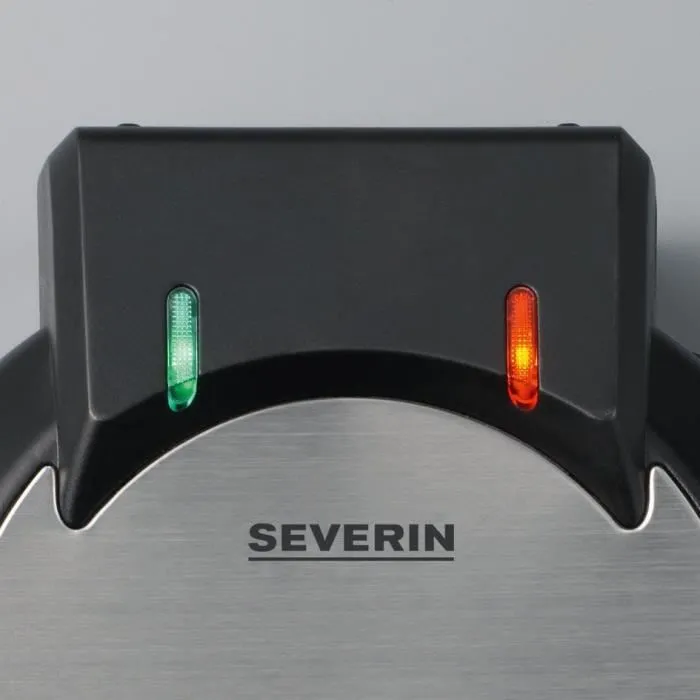 Severin WA2103 Plancha para Gofres con Forma de Corazón, Termostato Ajustable y Revestimiento Antiadherente - Negro / Acero Inoxidable 2