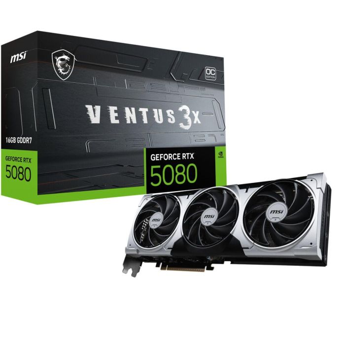 MSI VENTUS GEFORCE RTX 5080 16G 3X OC PLUS Tarjeta Gráfica NVIDIA 16GB GDDR7 PCI Express 5.0 0 MSI VENTUS GEFORCE RTX 5080 16G 3X OC PLUS Tarjeta Gráfica NVIDIA 16GB GDDR7 PCI Express 5.0 0