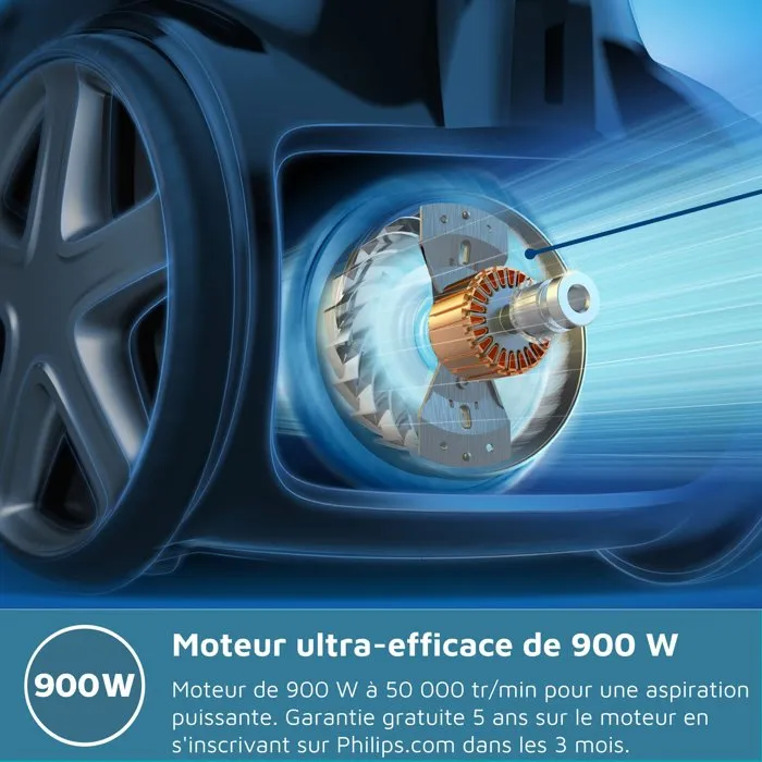 Philips Aspirador con Bolsa PowerGo Clase Energética AAA Filtro Antialérgenos 2