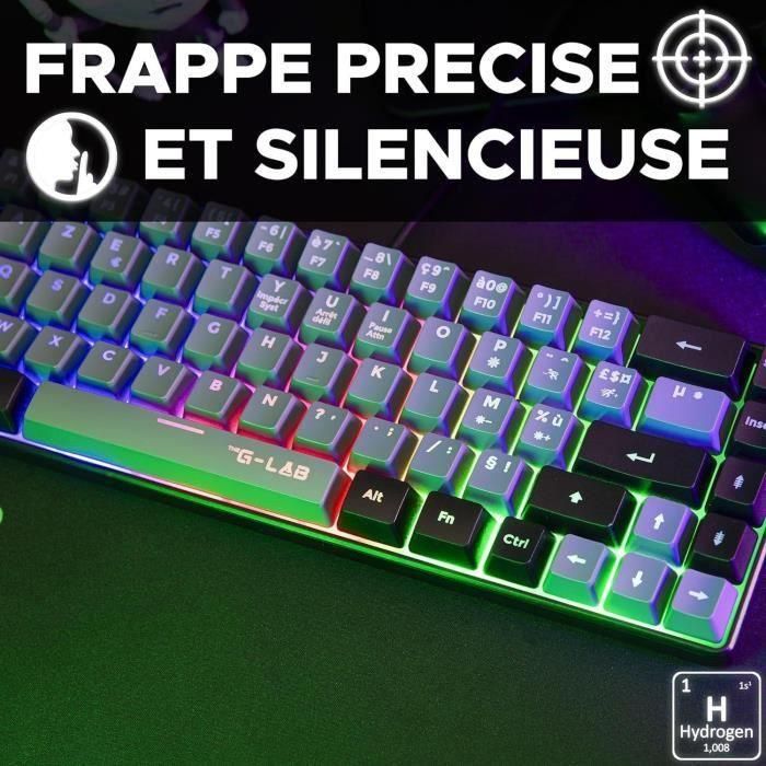 The G-Lab KEYZ-HYDRO-GRB/FR Teclado Gaming Membrana 60% Gris y Teclas Negras 2 The G-Lab KEYZ-HYDRO-GRB/FR Teclado Gaming Membrana 60% Gris y Teclas Negras 2