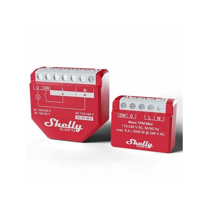 Shelly Z-Wave Wave 1PM Mini Interruptor Inteligente Inalambrico Rojo 1 Canal 2000W 8A 110-240V 4