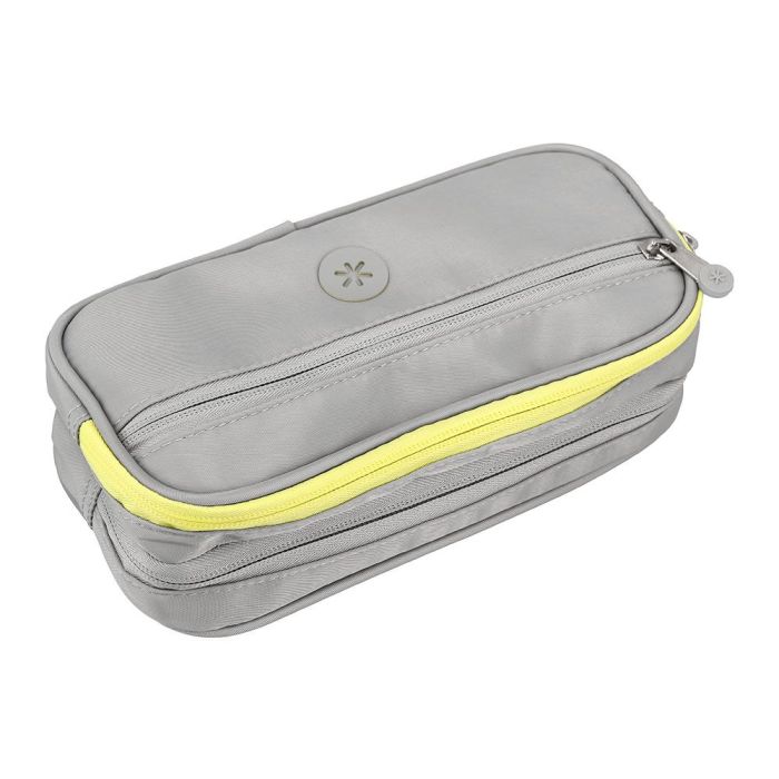 Estuche Portatodo Antartik 3 Compartimentos Compañero De Mochila Color Gris 100 X 60 X 220 mm 3