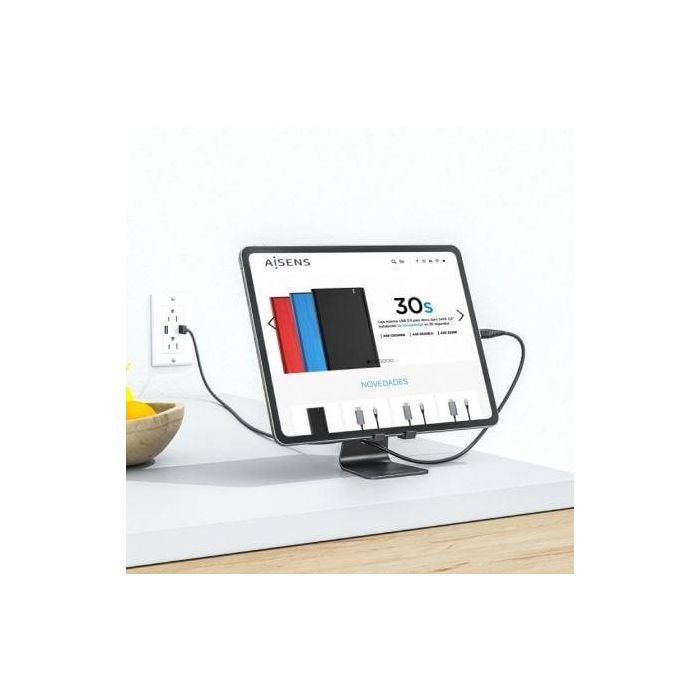 Aisens Soporte de Sobremesa Ajustable Tamaño M para Móvil o Tablet, Aleación de Aluminio, Negro 2 Aisens Soporte de Sobremesa Ajustable Tamaño M para Móvil o Tablet, Aleación de Aluminio, Negro 2
