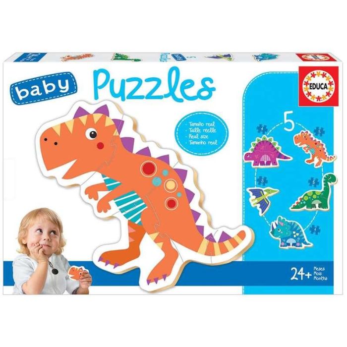 Puzzle baby dinosaurios contiene 5 puzzles