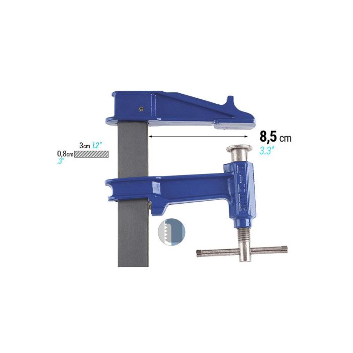 Piher Aprieto Modelo E-15cm Ref. 03015 - Alcance 8,5cm, Fuerza Máxima 900kg, Llanta Acero, Freno Antideslizante 1