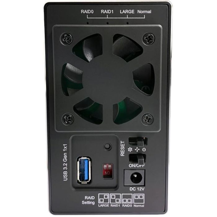 LC-Power Caja Disco Duro 3.5" LC-35U3-RAID-2 Negra Conexión USB 6