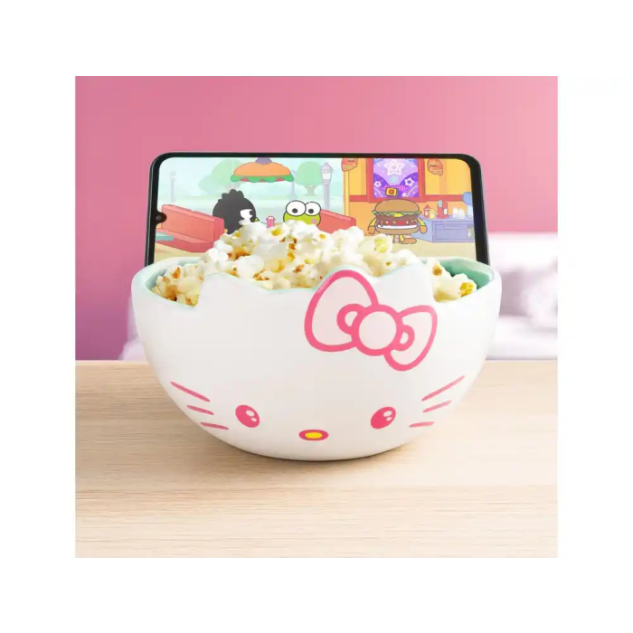 Wondee Cuenco Multifunción Hello Kitty con Soporte para Móvil para Snacks 2