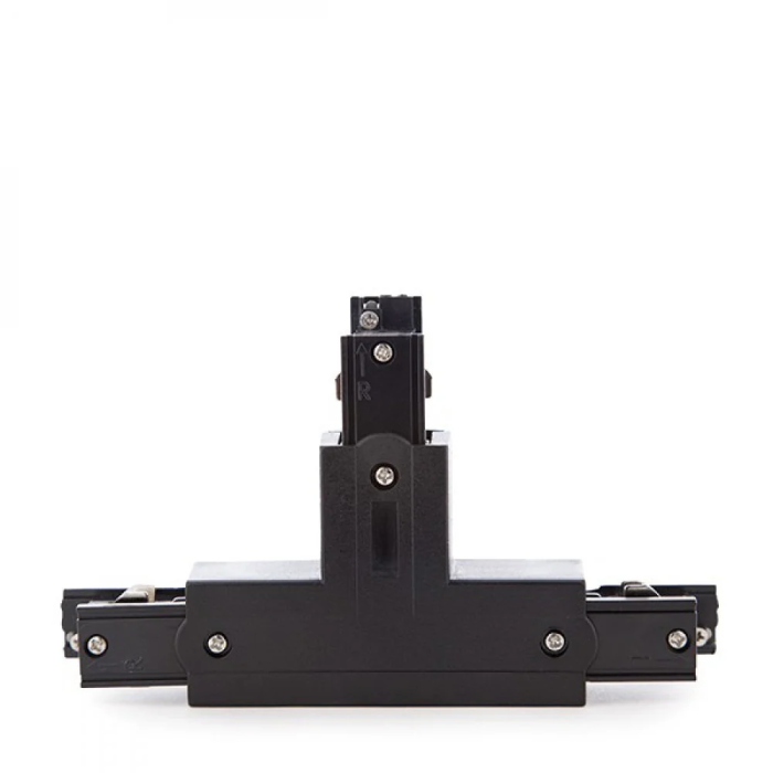 Conector T Carril Trifásico Negro