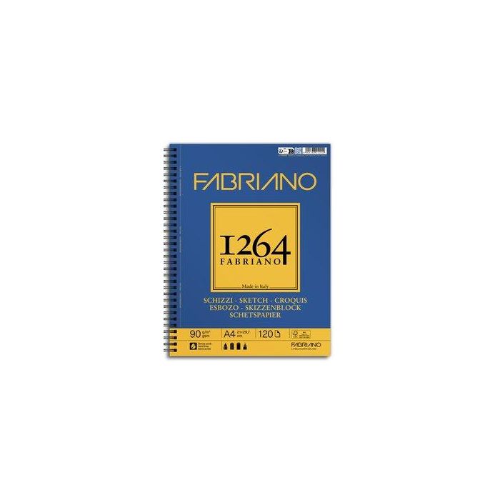 Cuaderno De Dibujo Fabriano Esbozo Con Espiral Grano Natural A4 90G 120H (Set de 5)