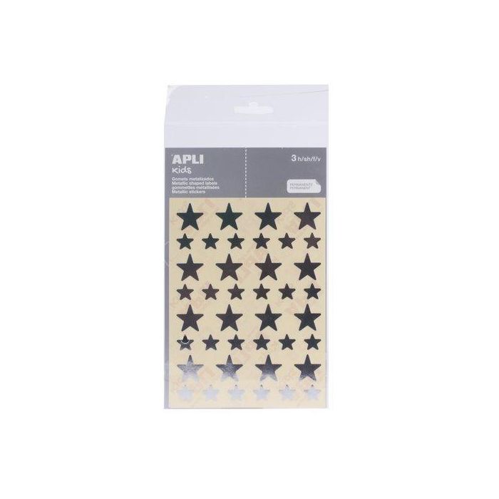 Apli Gomets Estrella Plata Bolsa con 120 Unidades para Manualidades Adhesivas