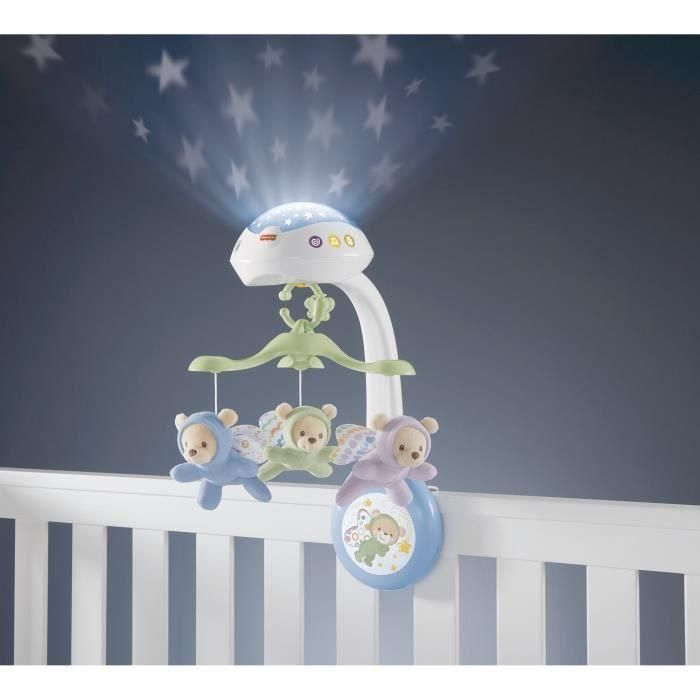 Fisher-Price Móvil Musical de Cuna Ositos Voladores para Bebé con Luz y Sonido, Edad Recomendada desde 1 Mes 2 Fisher-Price Móvil Musical de Cuna Ositos Voladores para Bebé con Luz y Sonido, Edad Recomendada desde 1 Mes 2