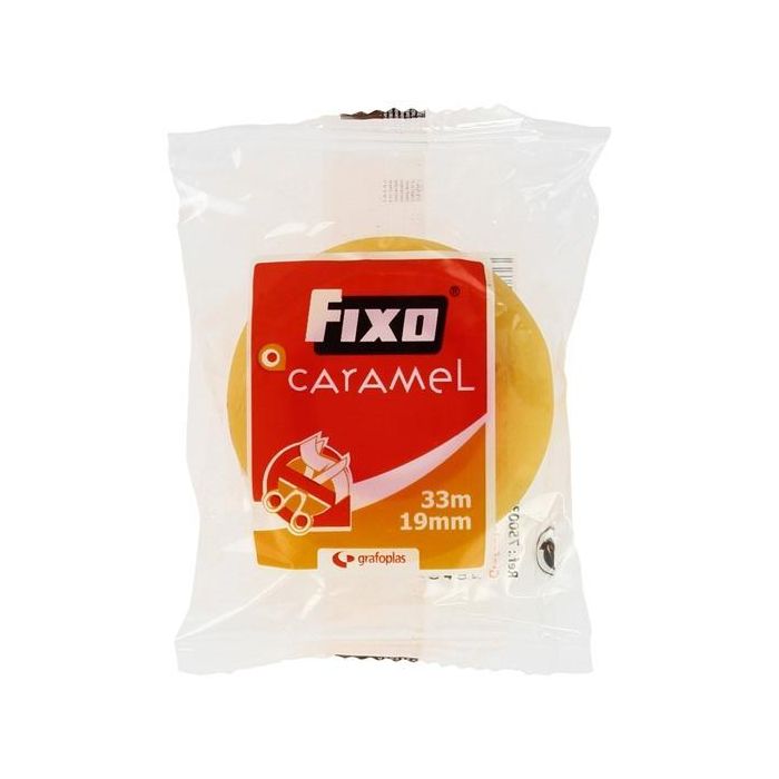 Fixo Cinta Adhesiva Transparente Caramel Rollo 19 mm X 33M En Bolsita Fixo Cinta Adhesiva Transparente Caramel Rollo 19 mm X 33M En Bolsita