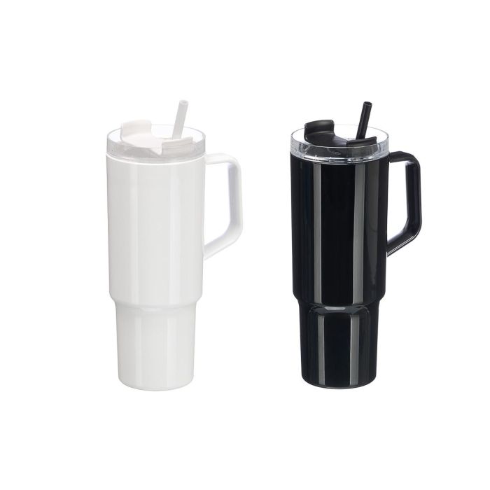 Vaso Pajita Asa 1200Ml Surtidos Blanco Negro Kinvara 14x30x10cm (Set de 12) 1