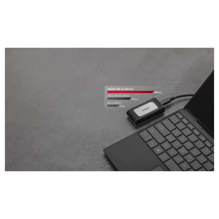 Kingston SXS2000/2000G SSD 2TB USB 3.2 Gen 2 (3.1 Gen 2) Tipo C Lectura 2000 MB/s Negro Plata 10