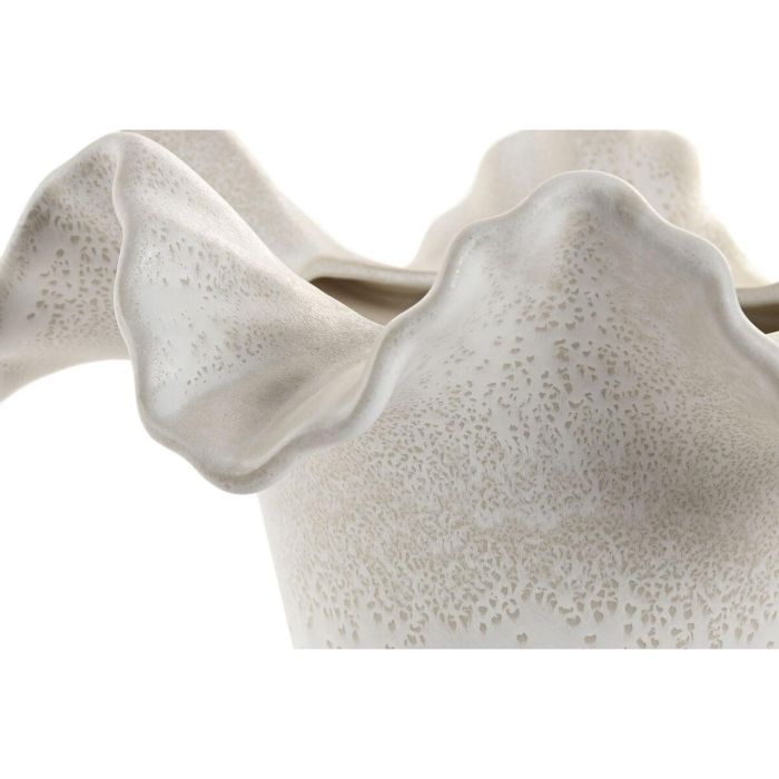 DKD Home Decor Jarrón Shabby Chic Blanco de Cerámica Ondulado 30 x 30 x 18 cm 2 DKD Home Decor Jarrón Shabby Chic Blanco de Cerámica Ondulado 30 x 30 x 18 cm 2