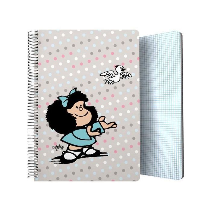 Grafoplás Cuaderno Espiral Folio 80H 4x4 mm 90 gr Tapa Pp Mafalda Bird