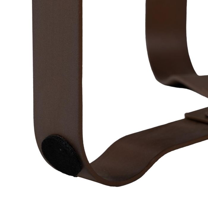 Mesita Marrón Oscuro Metal-Cristal 40 X 40 X 45 cm