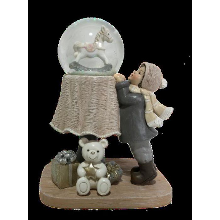 DKD Home Decor Figura Navidad Tradicional Resina Gris Rojo - Decoración Navideña Ancho 12.5, Largo 9.5, Alto 16 cm (2 Unidades) 1