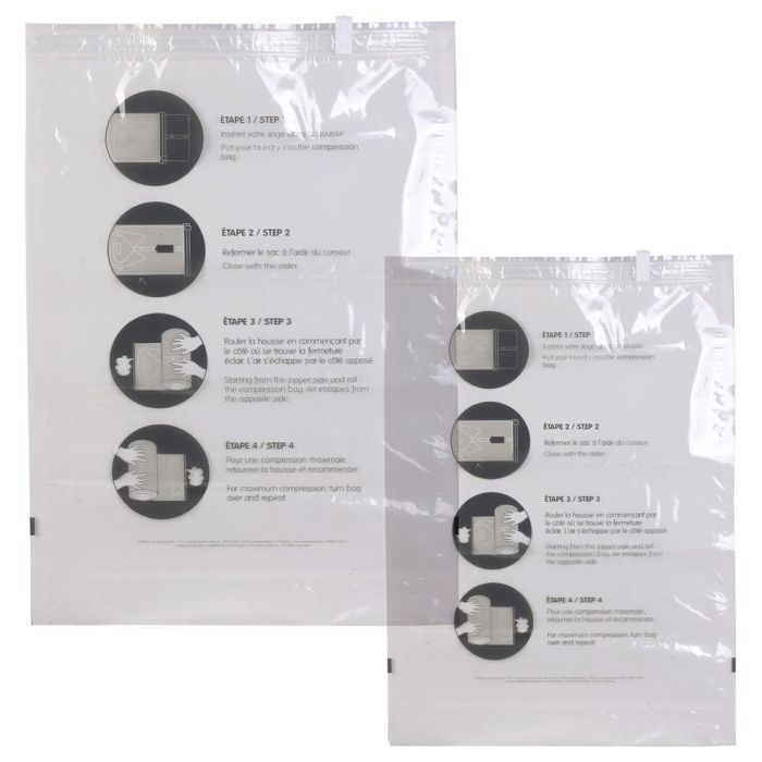 Jet Lag Juego de 2 Bolsas Vacío Maletas Reutilizables para Viaje S/L 35x50cm 40x60cm 1