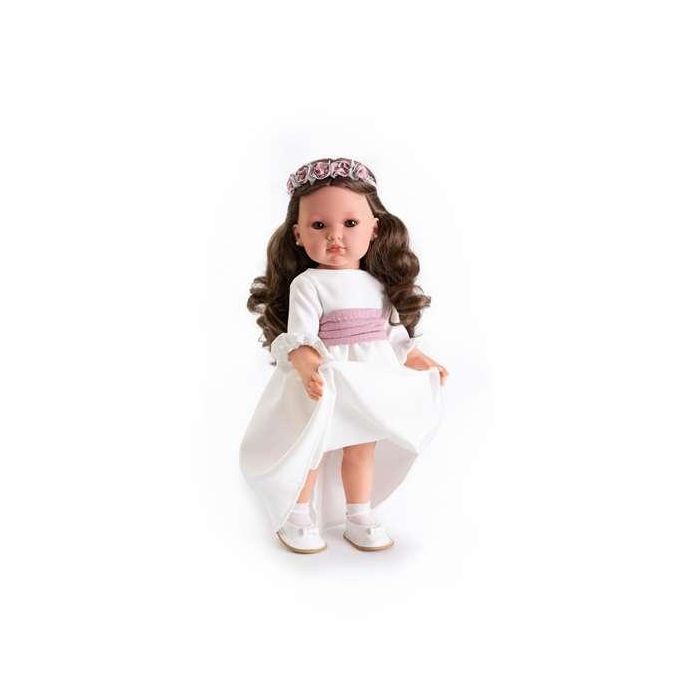Muñeca comunión bella morena, con diadema y pendientes 45 cm 1 Muñeca comunión bella morena, con diadema y pendientes 45 cm 1