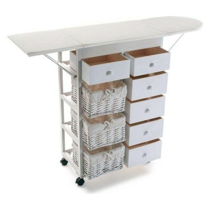 Versa Mueble Cajonero Blanco 32 x 84 cm de Madera 1 Versa Mueble Cajonero Blanco 32 x 84 cm de Madera 1