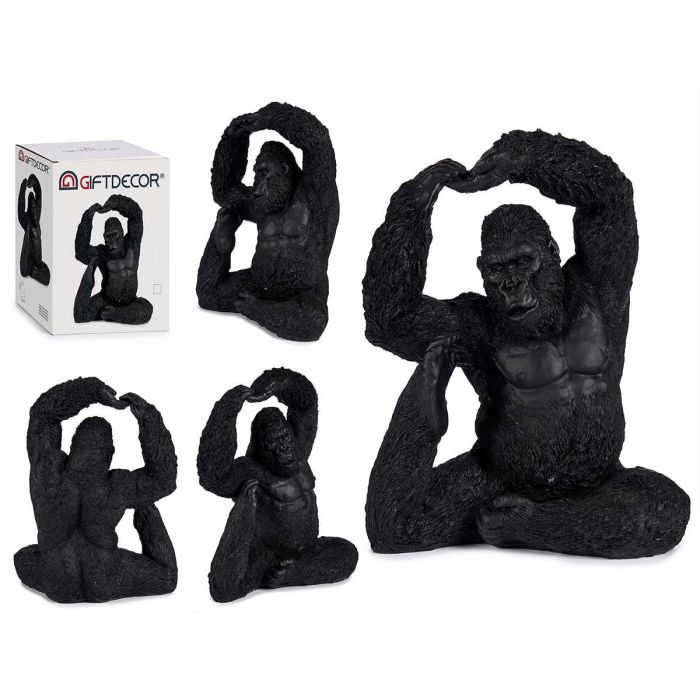 Gorila Yoga Pie Hacia Arriba Negro Giftdecor 15X31CM (3 Unidades) Gorila Yoga Pie Hacia Arriba Negro Giftdecor 15X31CM (3 Unidades)