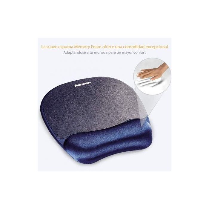 Fellowes Alfombrilla con reposamuñecas Memory Foam Azul 4 Fellowes Alfombrilla con reposamuñecas Memory Foam Azul 4