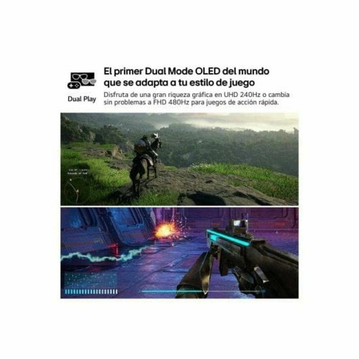 LG 32 grs95Uv Monitor de 31.5 pulgadas 4K UHD OLED, Dual-Mode 4K 240Hz / FHD 480Hz, 0.03ms, G-SYNC Compatible 6