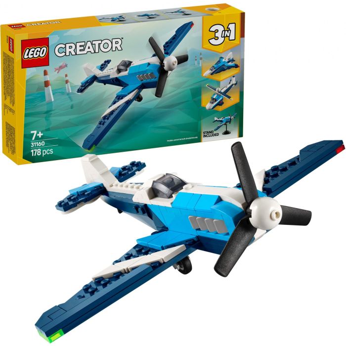 LEGO 31160 Creator 3-en-1: Avión de Carreras. Juego de Construcción para Niños y Niñas 7+ años. 178 Piezas 14