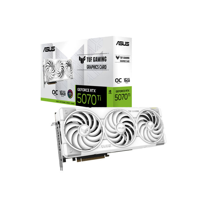 Asus TUF Gaming TUF-RTX5070TI-O16G-WHITE-GAMING NVIDIA GeForce RTX 5070 Ti 16 GB GDDR7 Blanco, 3 Ventiladores 8 Asus TUF Gaming TUF-RTX5070TI-O16G-WHITE-GAMING NVIDIA GeForce RTX 5070 Ti 16 GB GDDR7 Blanco, 3 Ventiladores 8