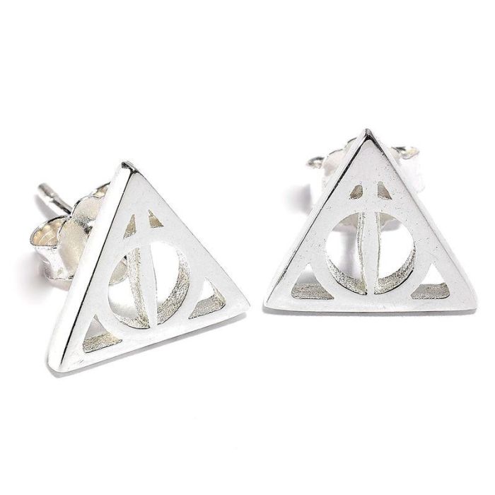 Pendientes Deathly Hallows plata 2