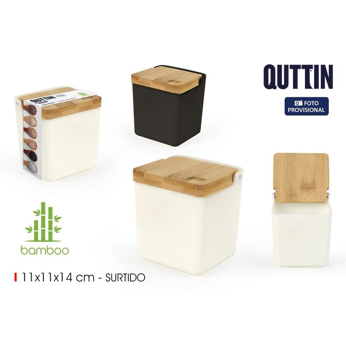 Dispensador de sal con tapa de bambú Quttin - Inde (18 Unidades) Dispensador de sal con tapa de bambú Quttin - Inde (18 Unidades)
