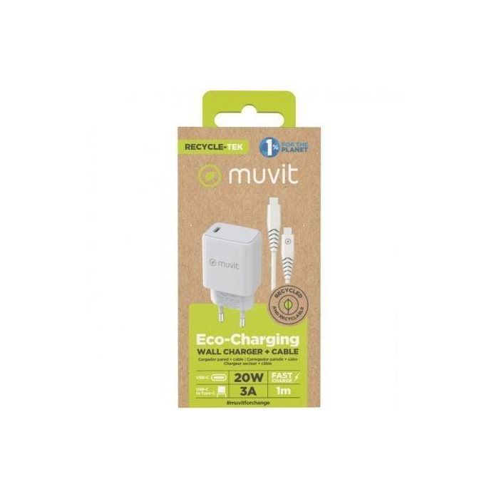 Cargador de Pared Muvit MCPAK0044 20 W Blanco 2 Cargador de Pared Muvit MCPAK0044 20 W Blanco 2