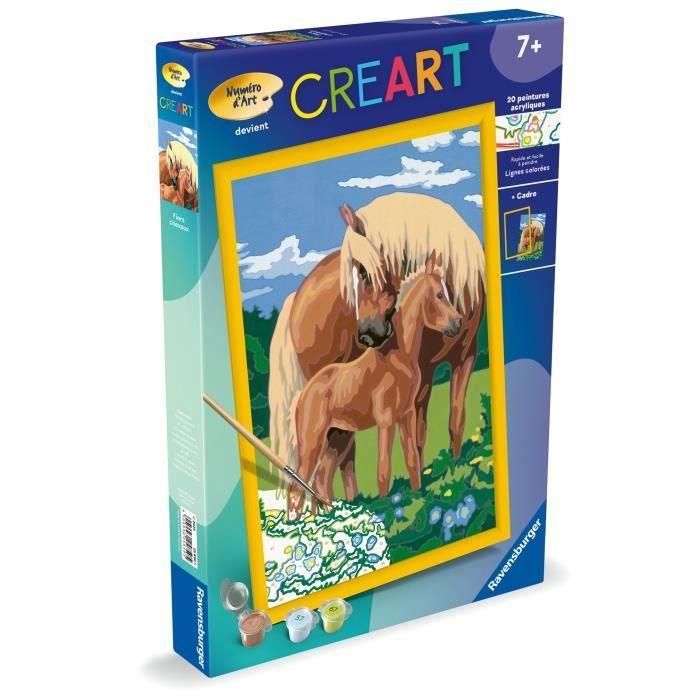 CreArt Kids - Caballos orgullosos (31 x 21 cm), kit de pintura por números, 7 años en adelante, 25850, Ravensburger 4