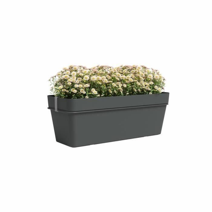 ARTEVASI - Kit balcón macetero capri re 50cm v2 antracita 50,2 x 28,5 x h20 cm - 1,45l 1 ARTEVASI - Kit balcón macetero capri re 50cm v2 antracita 50,2 x 28,5 x h20 cm - 1,45l 1