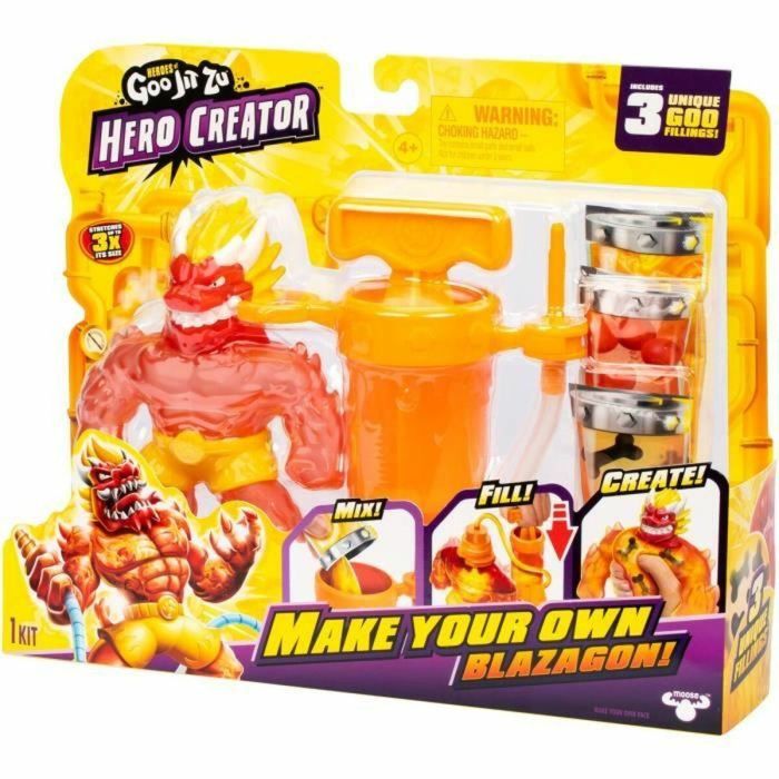 Heroes Of Goo Jit Zu HER0630996427859 Figura Hero Creator Blazagon 11cm - Kit de creación de texturas personalizadas 2