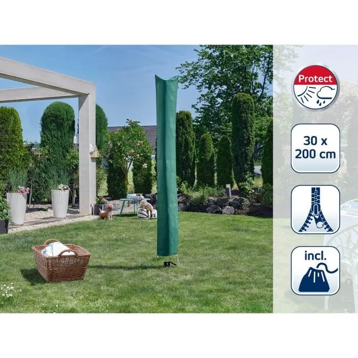 Leifheit Funda Protectora para Secadora de Paraguas 85666 con Cremallera, Impermeable, 30 x 200 cm 1